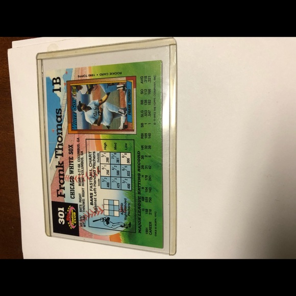 Frank Thomas Topps Stadium 1992  no.301 - Picture 3 of 5